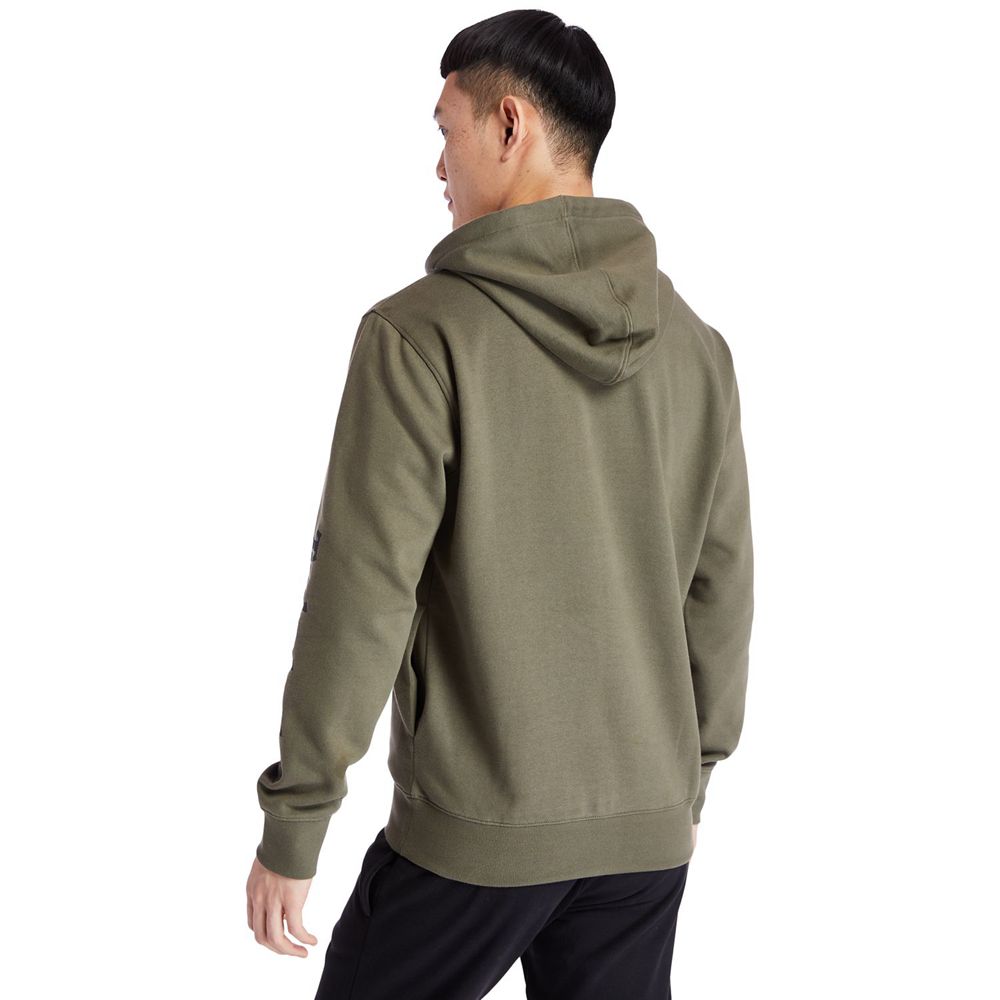 Sudadera Timberland Hombre Camo Tree-Logo Hoodie Verde Oliva - Chile NST-568243